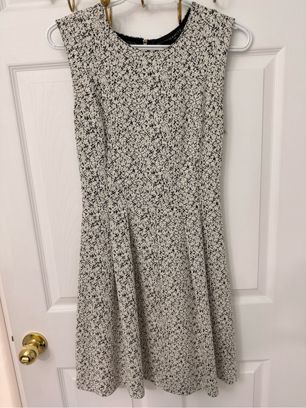 Dynamite Black & Ivory Fit-and-Flare Dress – Size Small